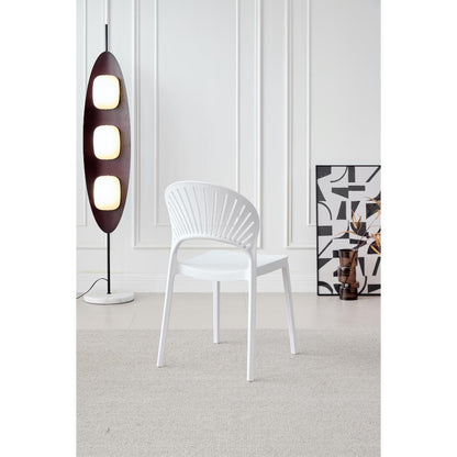 TuHome Paraiso Modern Dining Chair, Sophisticated High-Back  - White