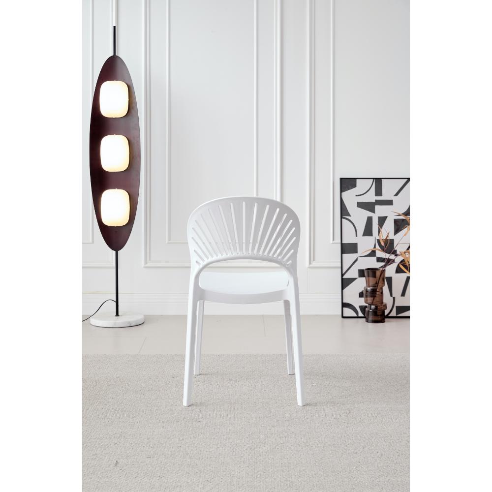 TuHome Paraiso Modern Dining Chair, Sophisticated High-Back  - White