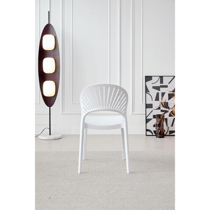 TuHome Paraiso Modern Dining Chair, Sophisticated High-Back  - White