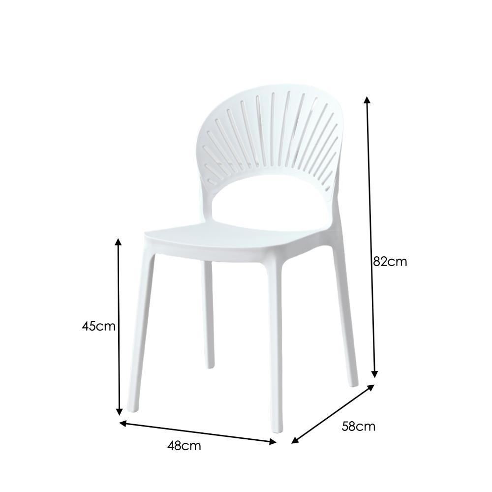 TuHome Paraiso Modern Dining Chair, Sophisticated High-Back  - White