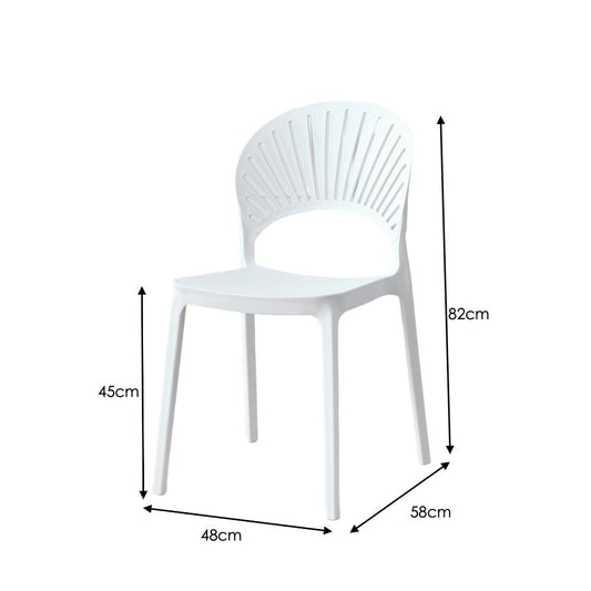 TuHome Paraiso Modern Dining Chair, Sophisticated High-Back  - White