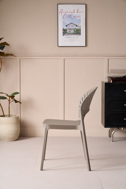 TuHome Paraiso Modern Dining Chair, Sophisticated High-Back  - Taupe