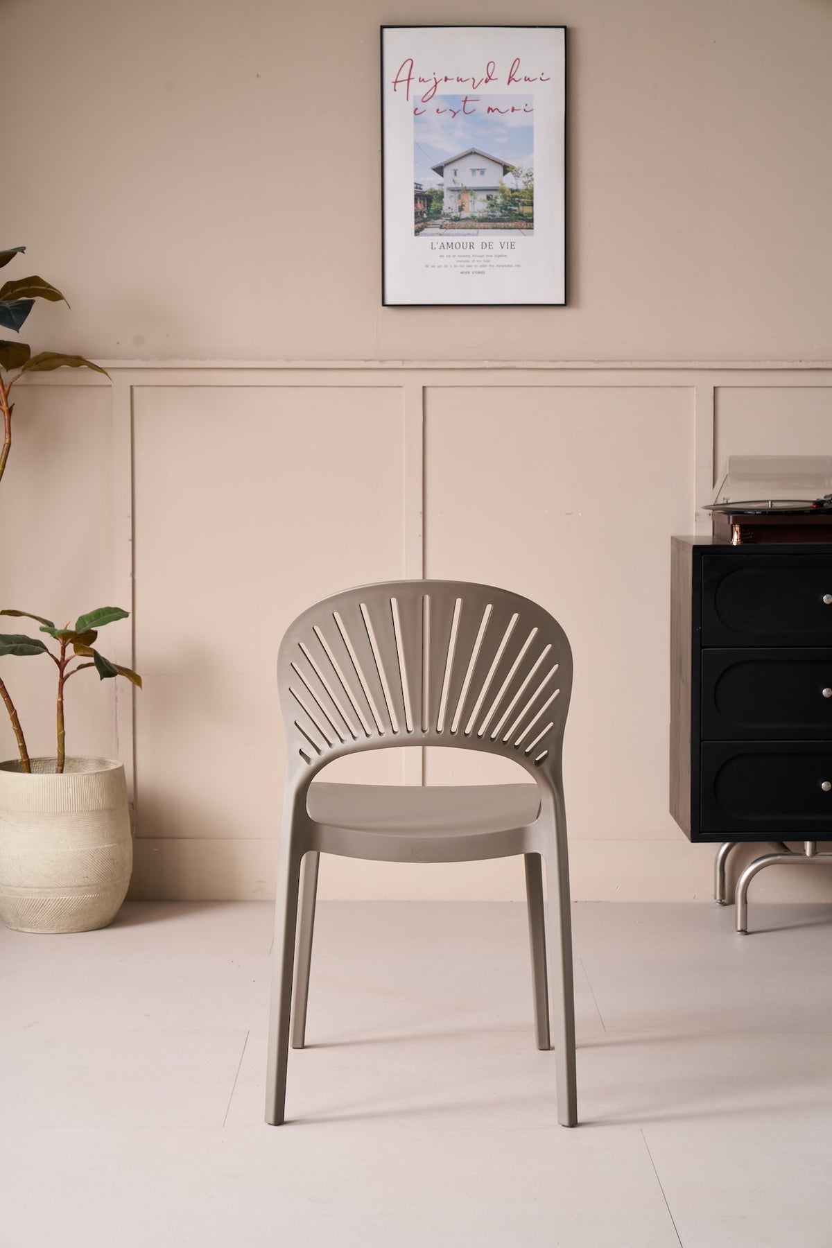TuHome Paraiso Modern Dining Chair, Sophisticated High-Back  - Taupe