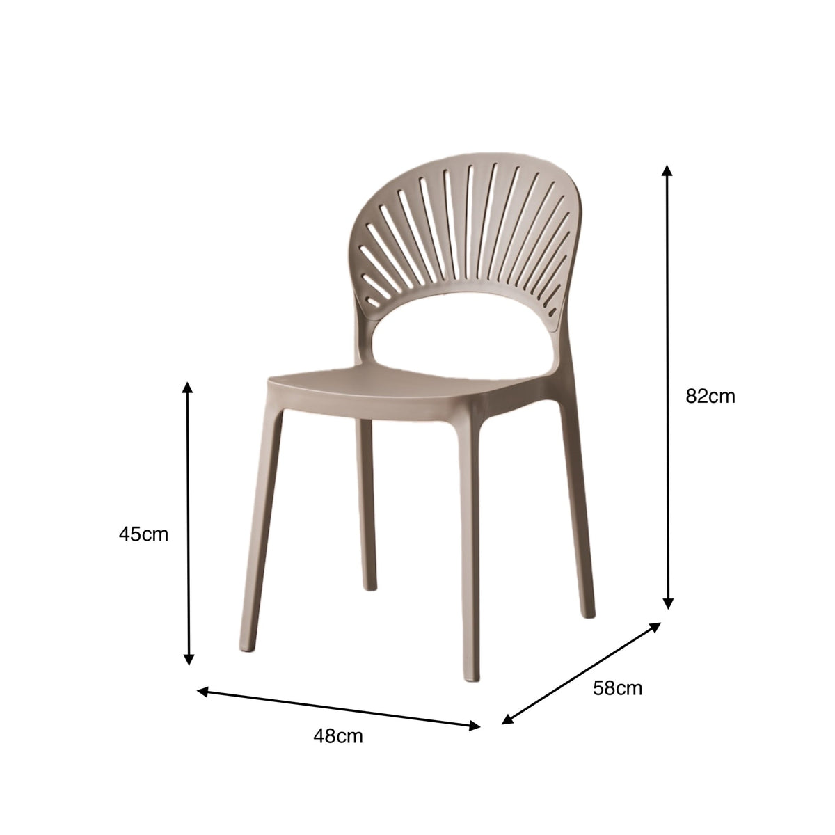 TuHome Paraiso Modern Dining Chair, Sophisticated High-Back  - Taupe