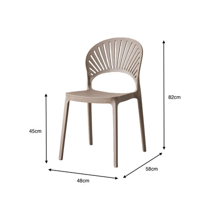 TuHome Paraiso Modern Dining Chair, Sophisticated High-Back  - Taupe