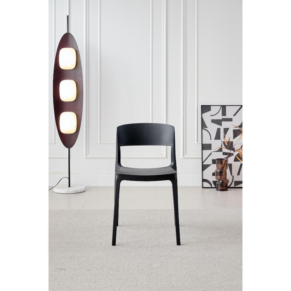 TuHome Monaco Modern Dining Chair, Sophisticated High-Back U - Black