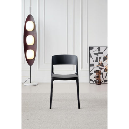 TuHome Monaco Modern Dining Chair, Sophisticated High-Back U - Black