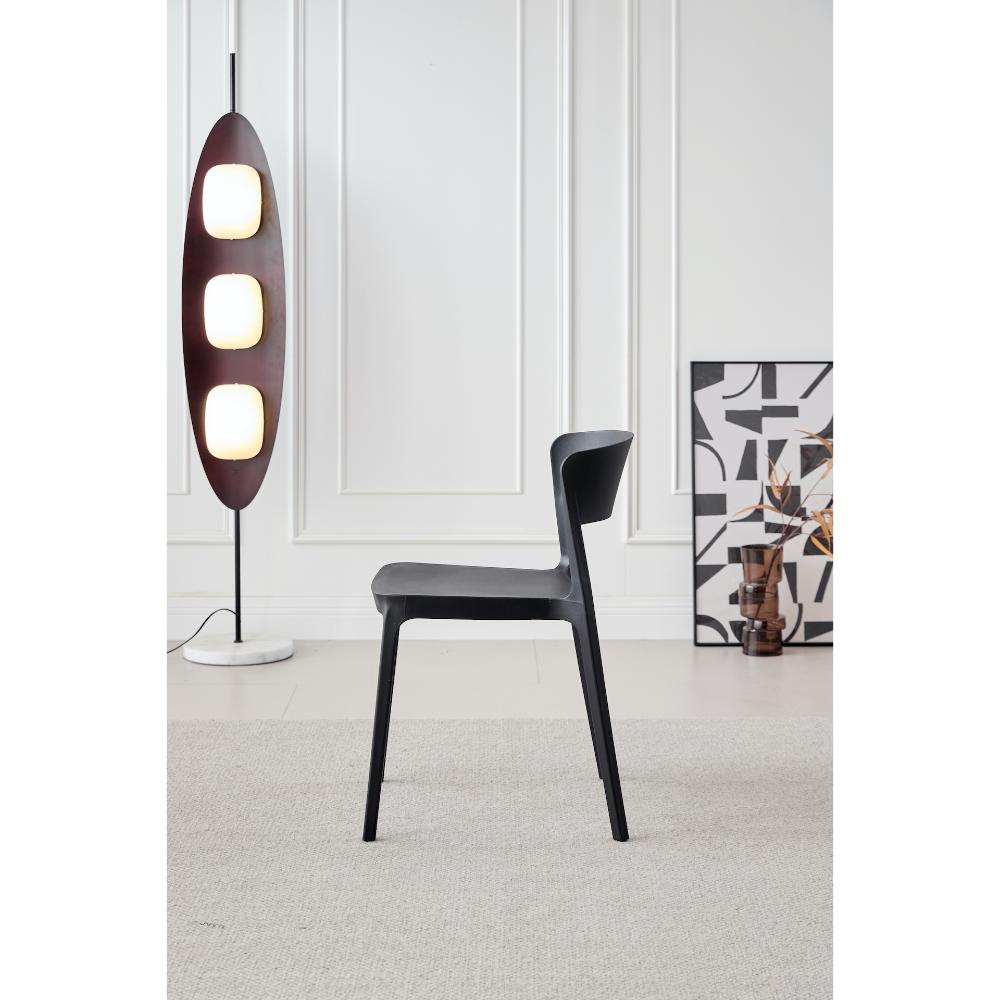 TuHome Monaco Modern Dining Chair, Sophisticated High-Back U - Black