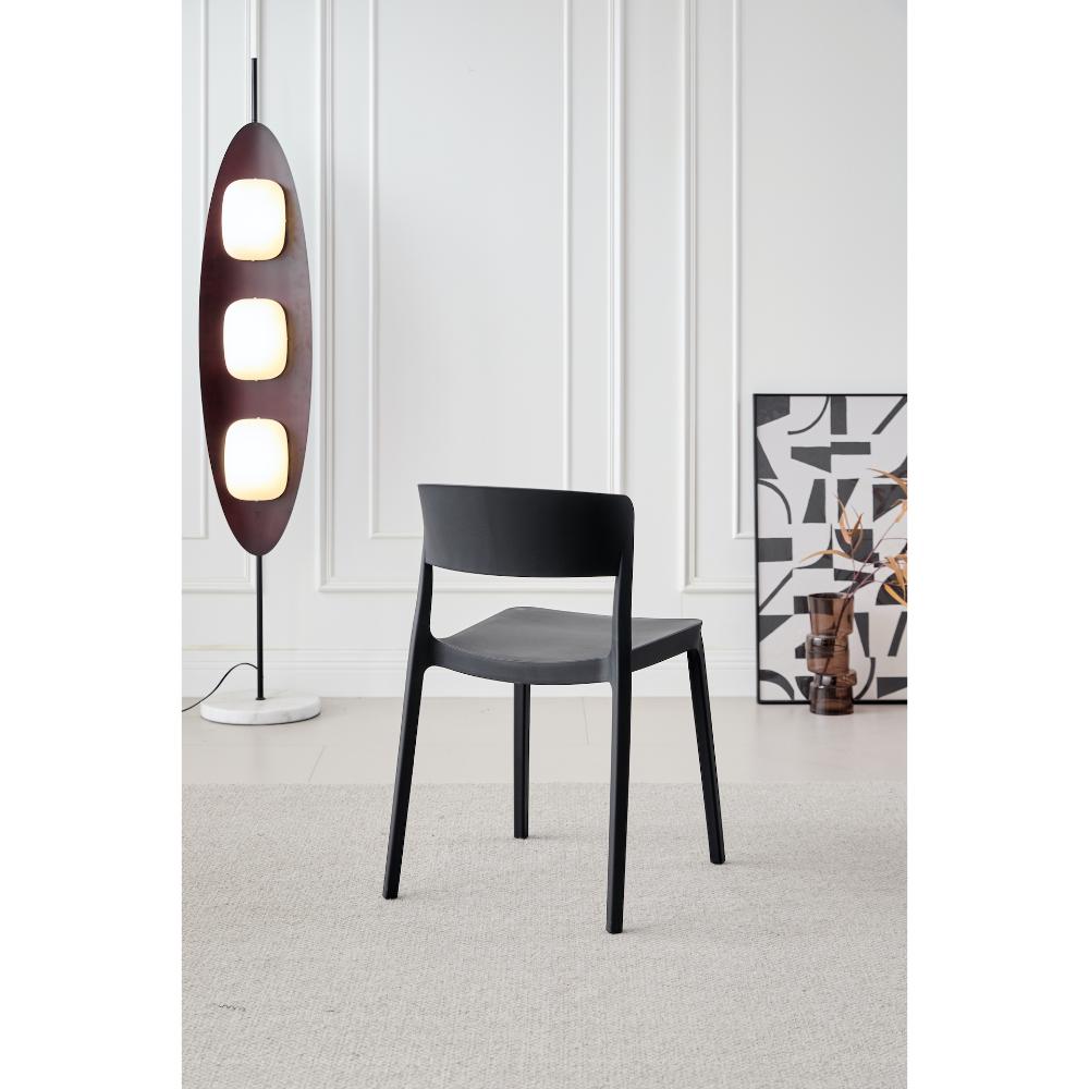 TuHome Monaco Modern Dining Chair, Sophisticated High-Back U - Black