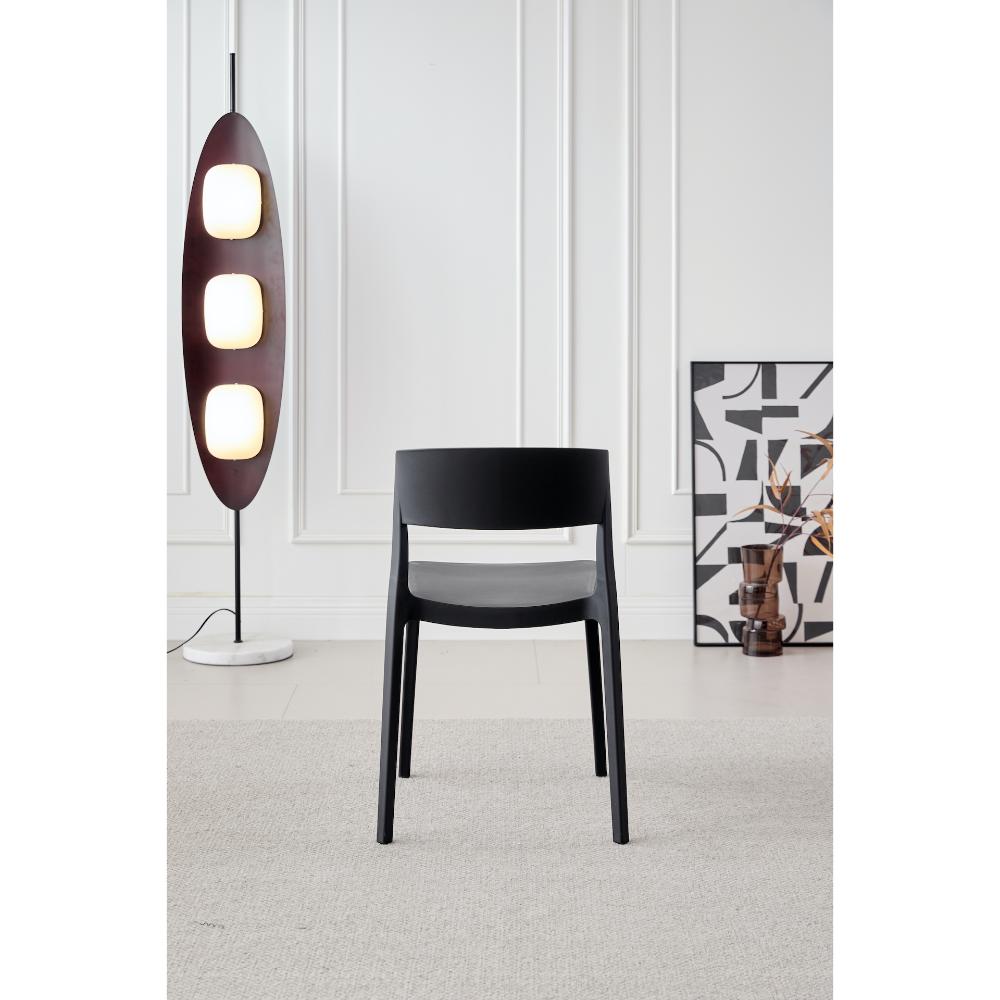 TuHome Monaco Modern Dining Chair, Sophisticated High-Back U - Black