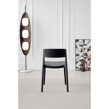 TuHome Monaco Modern Dining Chair, Sophisticated High-Back U - Black