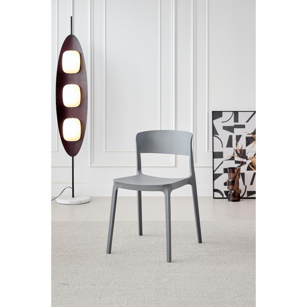 TuHome Monaco Modern Dining Chair, Sophisticated High-Back U - Dark Grey