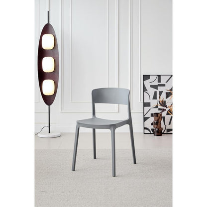 TuHome Monaco Modern Dining Chair, Sophisticated High-Back U - Dark Grey
