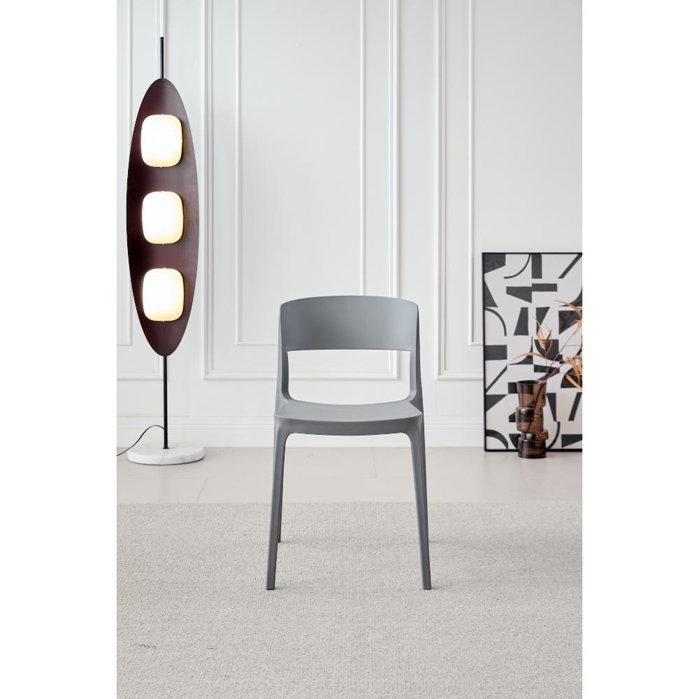 TuHome Monaco Modern Dining Chair, Sophisticated High-Back U - Dark Grey