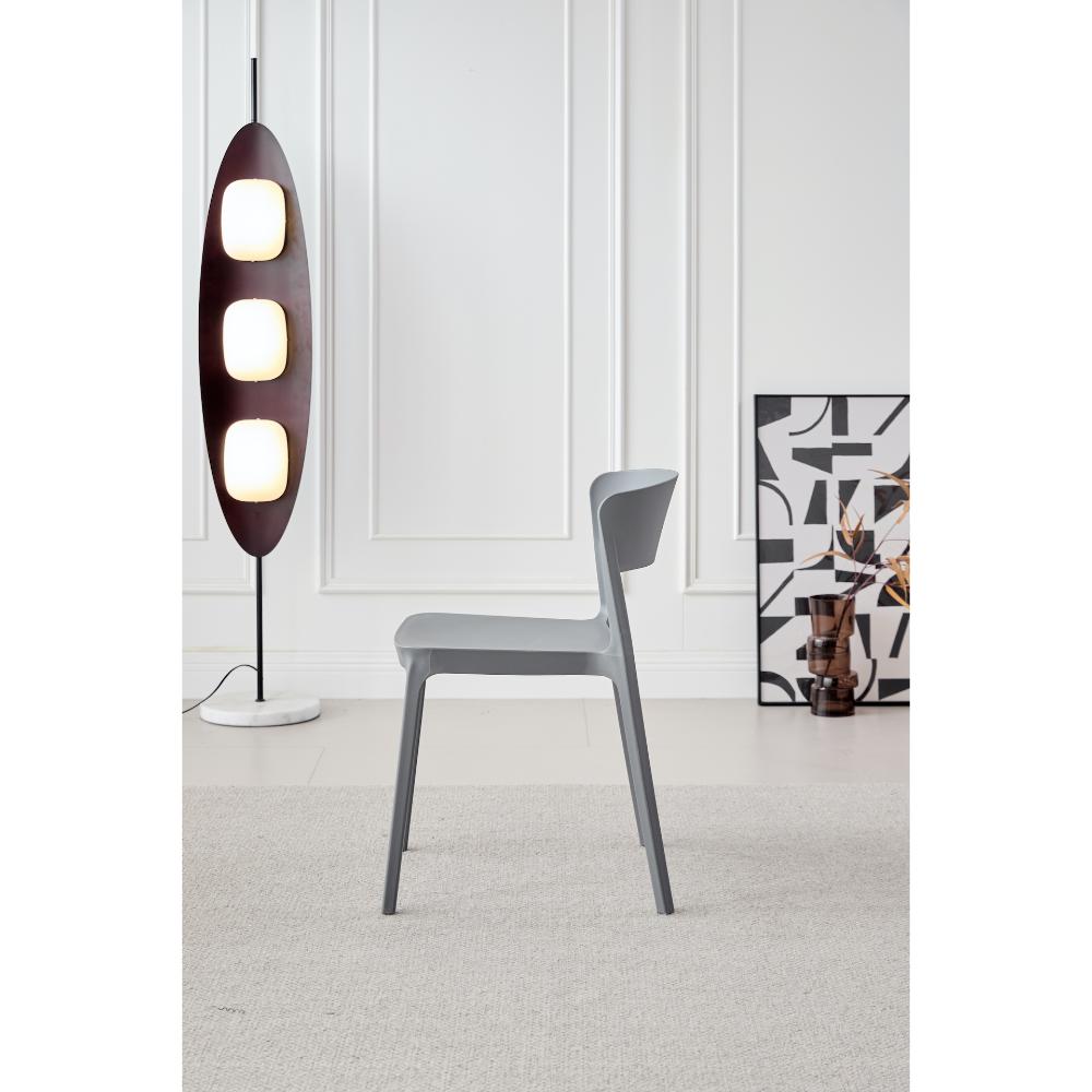 TuHome Monaco Modern Dining Chair, Sophisticated High-Back U - Dark Grey