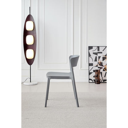TuHome Monaco Modern Dining Chair, Sophisticated High-Back U - Dark Grey