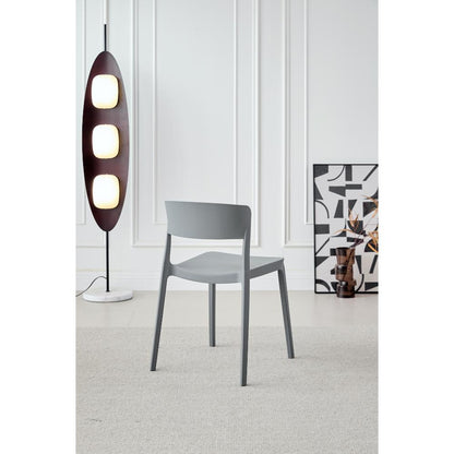 TuHome Monaco Modern Dining Chair, Sophisticated High-Back U - Dark Grey