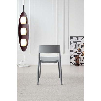 TuHome Monaco Modern Dining Chair, Sophisticated High-Back U - Dark Grey