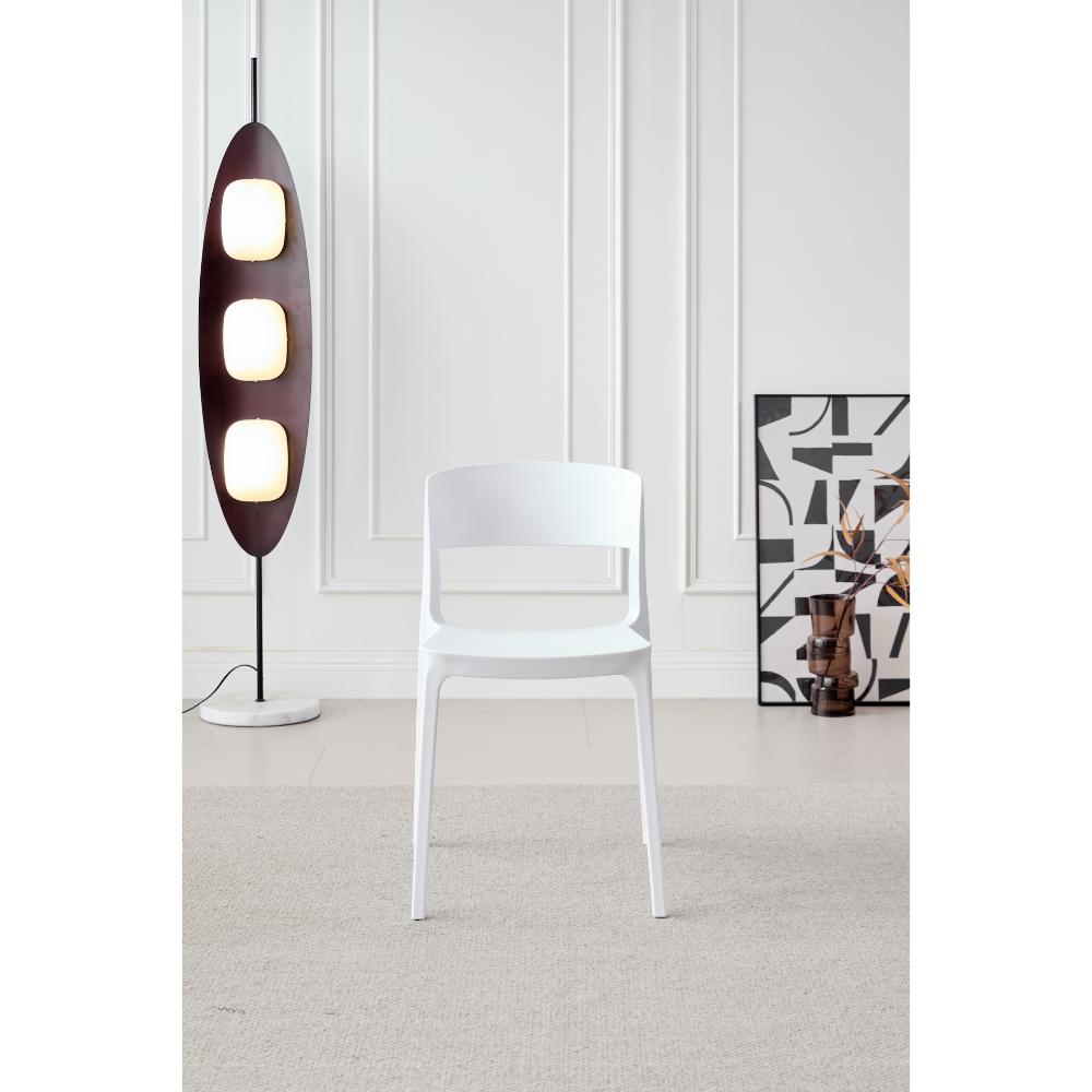 TuHome Monaco Modern Dining Chair, Sophisticated High-Back U - White