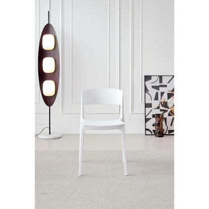TuHome Monaco Modern Dining Chair, Sophisticated High-Back U - White