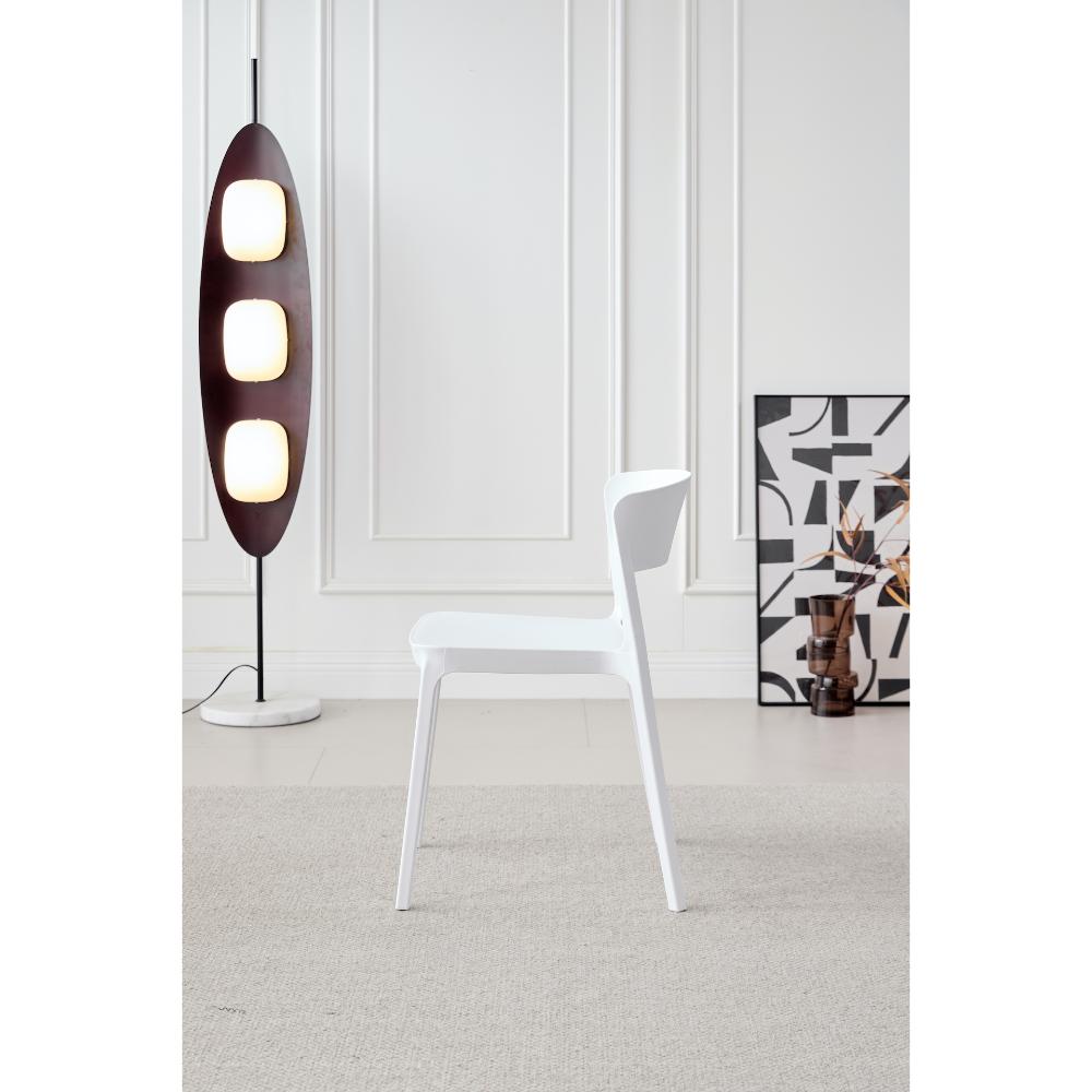 TuHome Monaco Modern Dining Chair, Sophisticated High-Back U - White