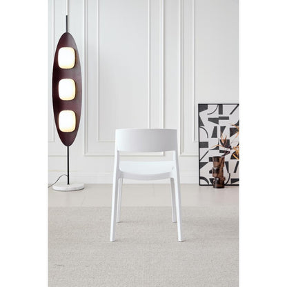 TuHome Monaco Modern Dining Chair, Sophisticated High-Back U - White