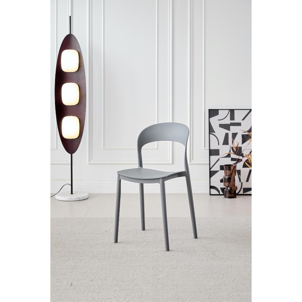 TuHome Patrick Modern Dining Chair, Sleek Upholstered Accent - Dark Grey