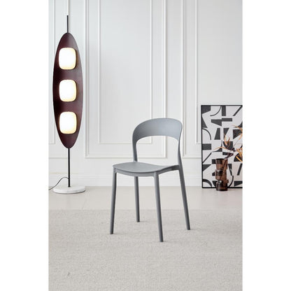 TuHome Patrick Modern Dining Chair, Sleek Upholstered Accent - Dark Grey