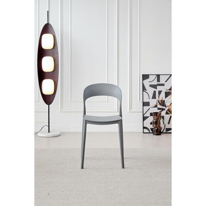 TuHome Patrick Modern Dining Chair, Sleek Upholstered Accent - Dark Grey