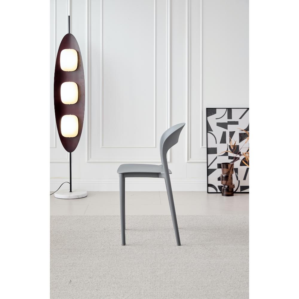 TuHome Patrick Modern Dining Chair, Sleek Upholstered Accent - Dark Grey