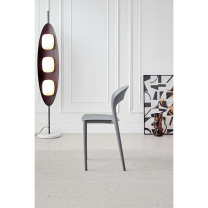 TuHome Patrick Modern Dining Chair, Sleek Upholstered Accent - Dark Grey