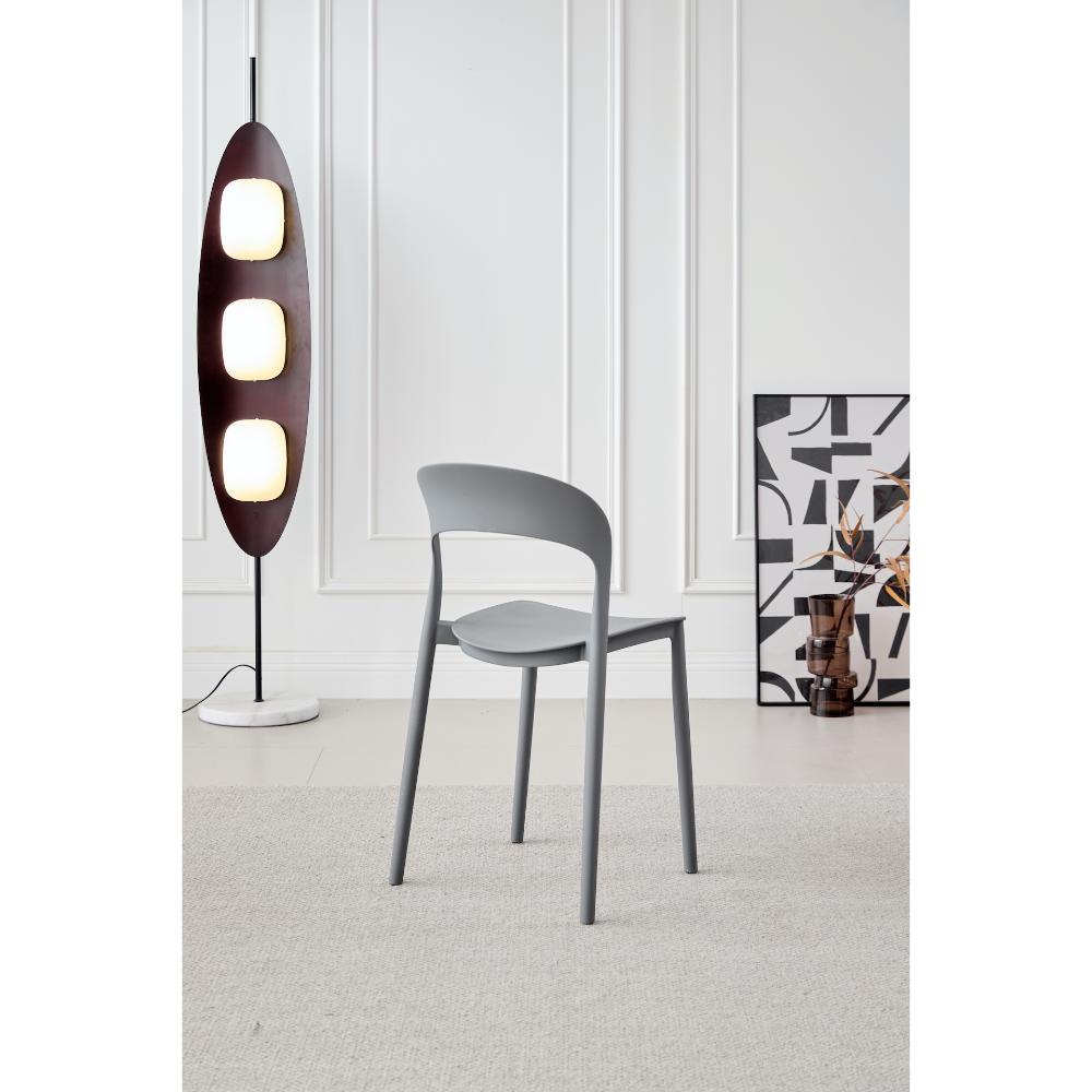TuHome Patrick Modern Dining Chair, Sleek Upholstered Accent - Dark Grey