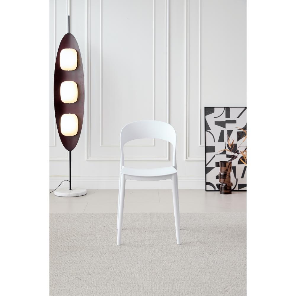 TuHome Patrick Modern Dining Chair, Sleek Upholstered Accent - White