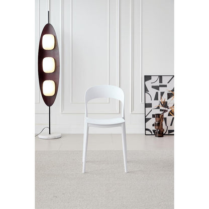 TuHome Patrick Modern Dining Chair, Sleek Upholstered Accent - White