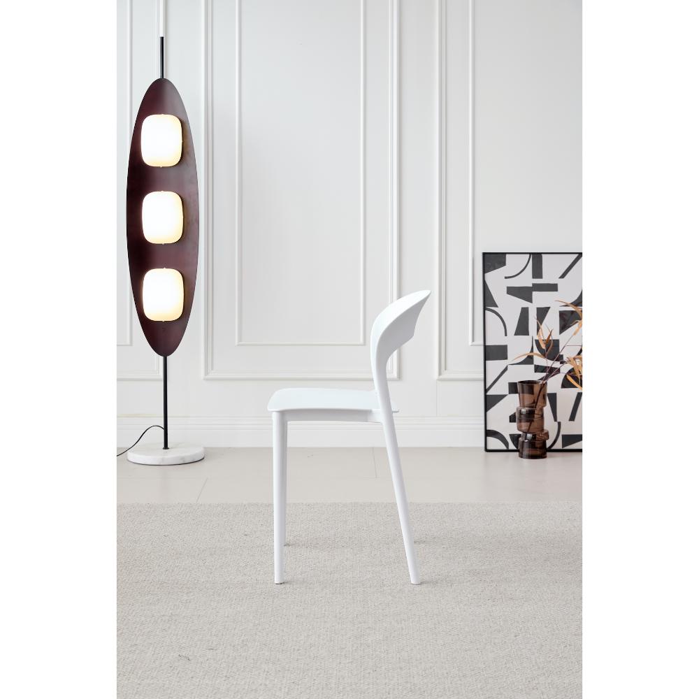 TuHome Patrick Modern Dining Chair, Sleek Upholstered Accent - White