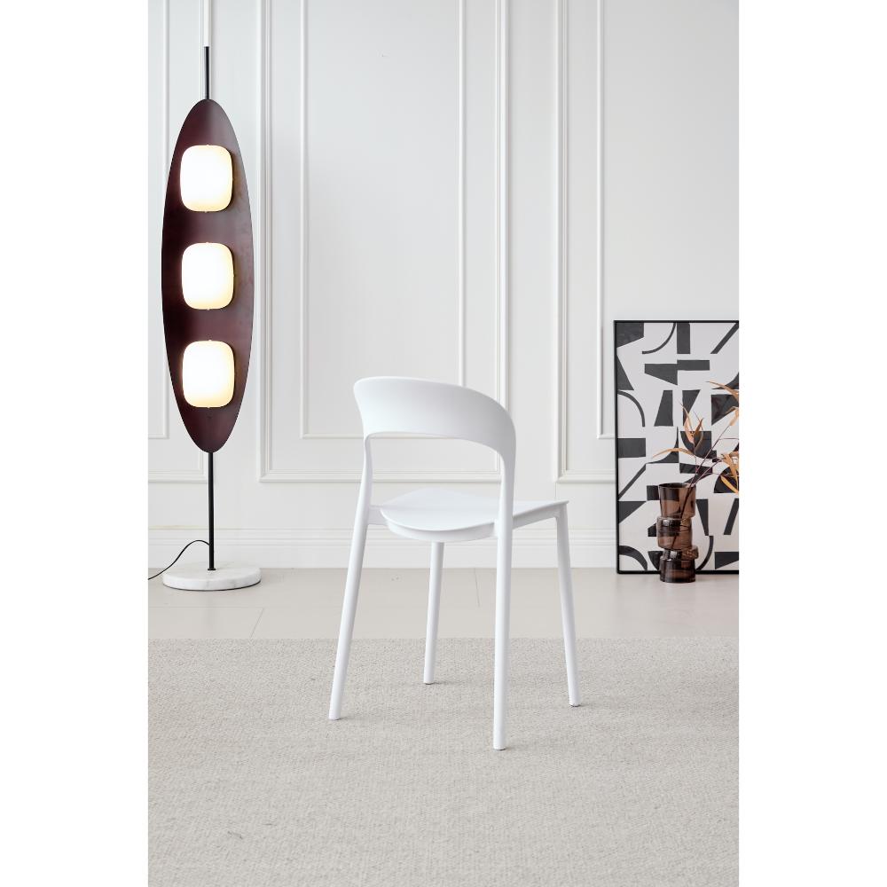 TuHome Patrick Modern Dining Chair, Sleek Upholstered Accent - White