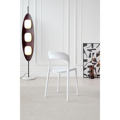TuHome Patrick Modern Dining Chair, Sleek Upholstered Accent - White