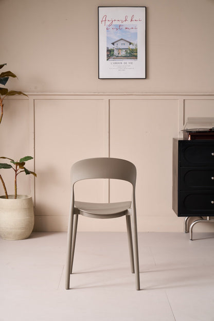 TuHome Patrick Modern Dining Chair, Sleek Upholstered Accent - Taupe