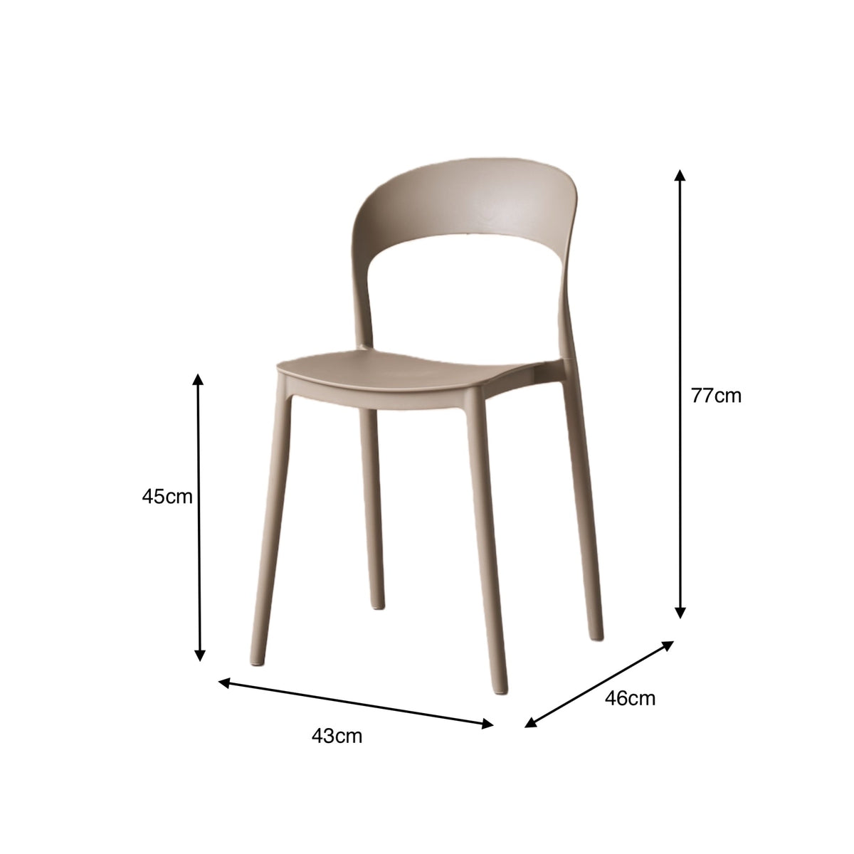 TuHome Patrick Modern Dining Chair, Sleek Upholstered Accent - Taupe
