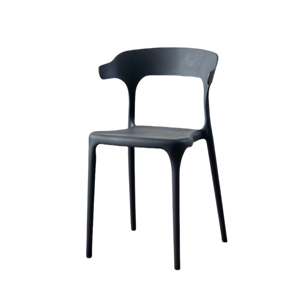 TuHome Elena Modern Accent Chair, Chic Sculptural Dining Cha - Black