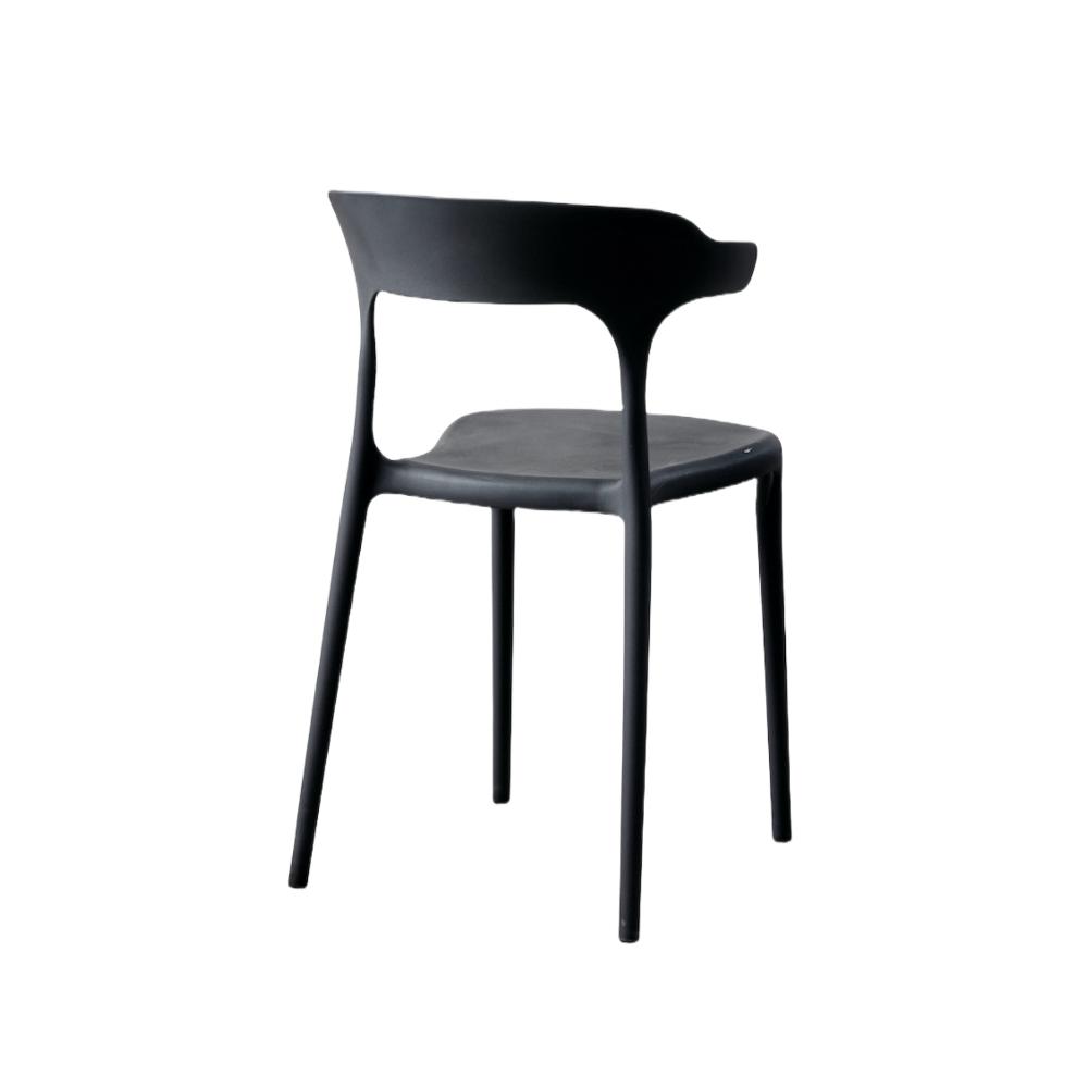TuHome Elena Modern Accent Chair, Chic Sculptural Dining Cha - Black