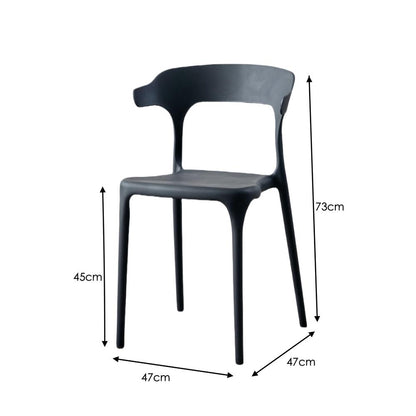 TuHome Elena Modern Accent Chair, Chic Sculptural Dining Cha - Black
