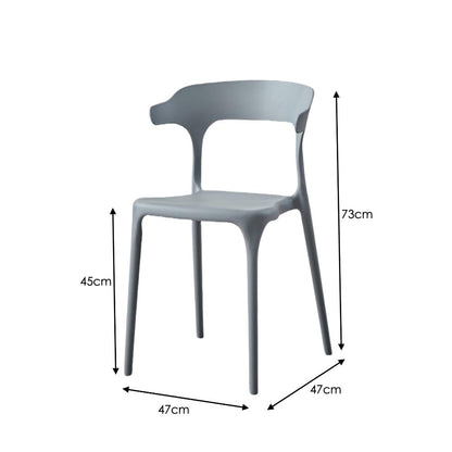 TuHome Elena Modern Accent Chair, Chic Sculptural Dining Cha - Dark Grey