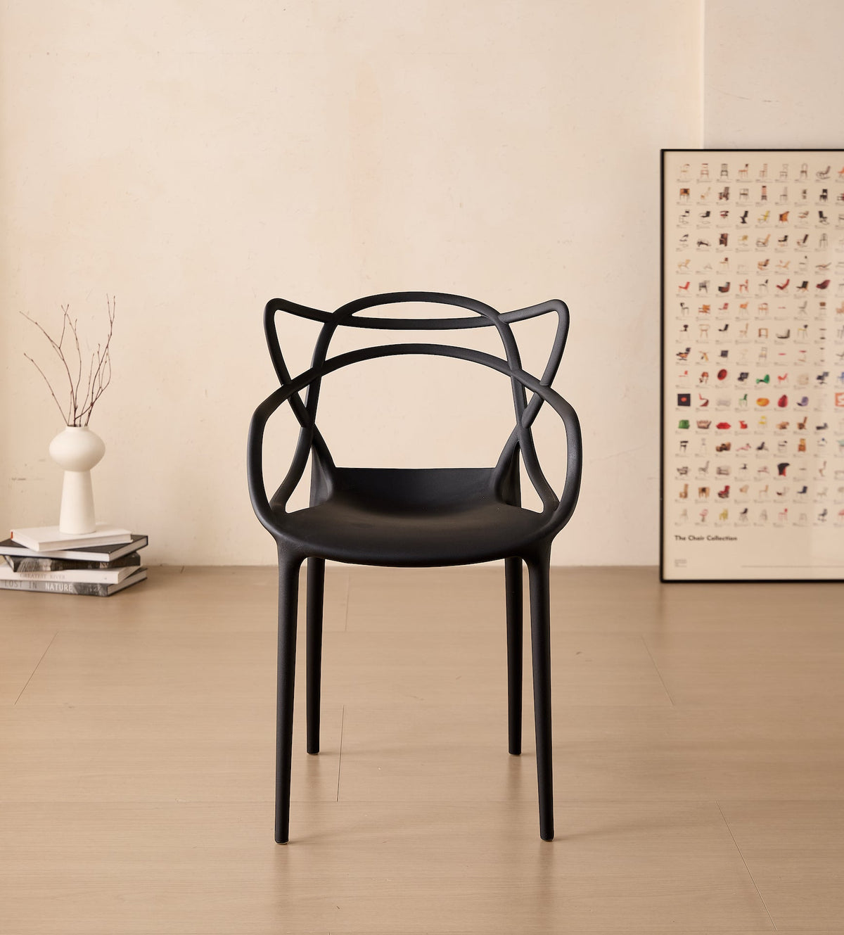 TuHome Palermo Modern Dining Chair, Sophisticated High-Back  - Black