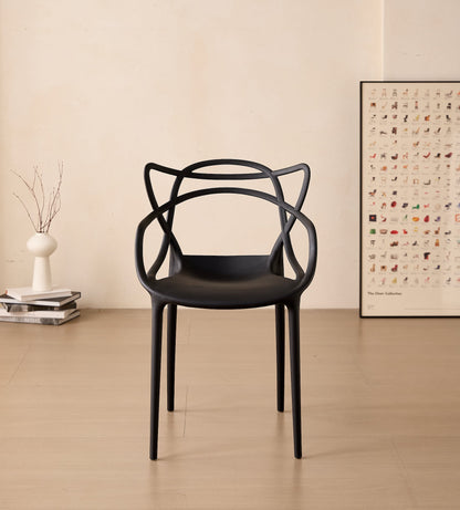 TuHome Palermo Modern Dining Chair, Sophisticated High-Back  - Black