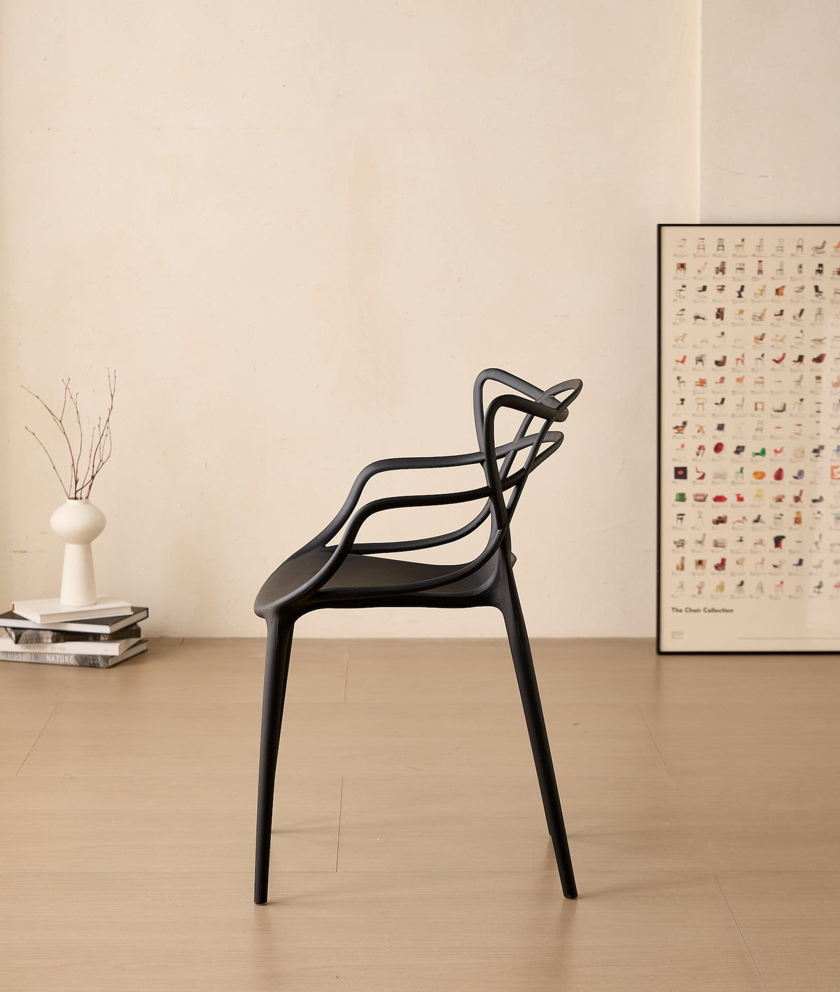 TuHome Palermo Modern Dining Chair, Sophisticated High-Back  - Black
