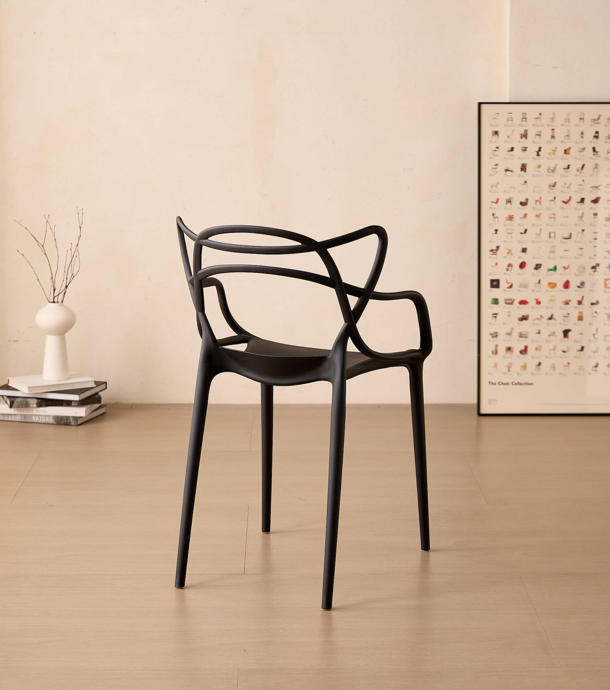 TuHome Palermo Modern Dining Chair, Sophisticated High-Back  - Black