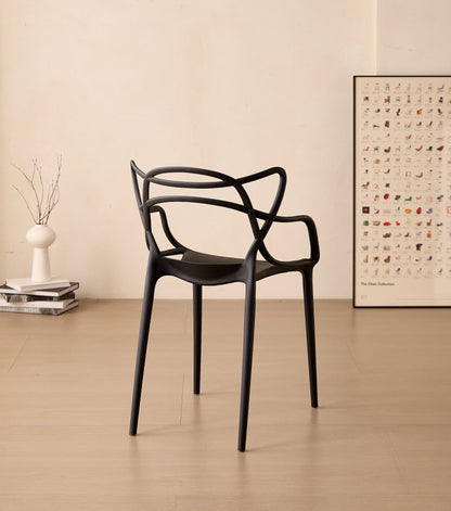TuHome Palermo Modern Dining Chair, Sophisticated High-Back  - Black