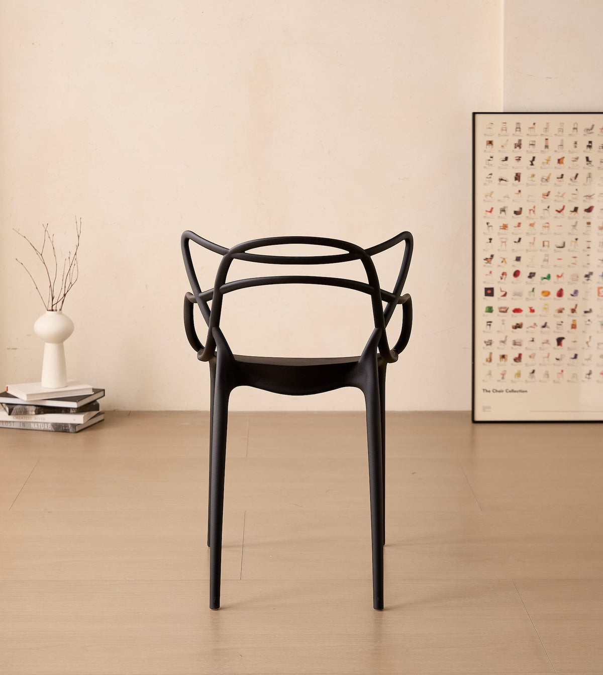 TuHome Palermo Modern Dining Chair, Sophisticated High-Back  - Black