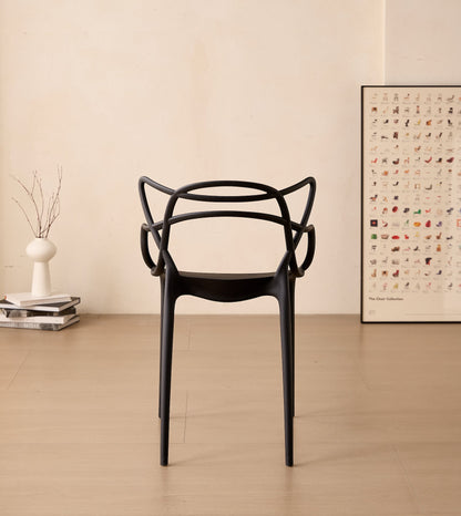 TuHome Palermo Modern Dining Chair, Sophisticated High-Back  - Black